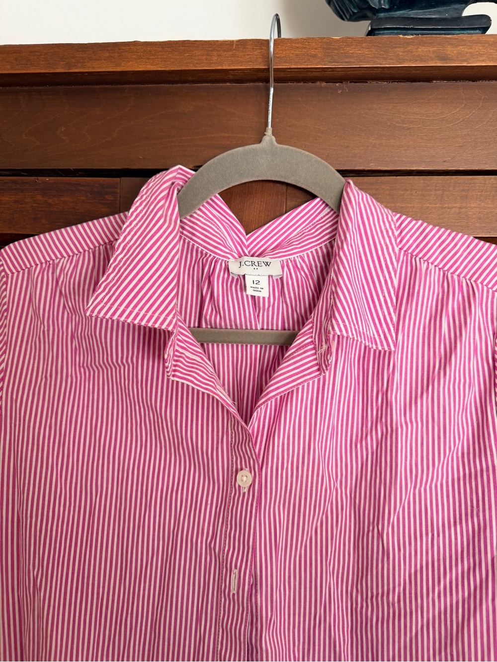 Crew Pink Striped Button-Up Shirt Dress - Picture 2 of 3